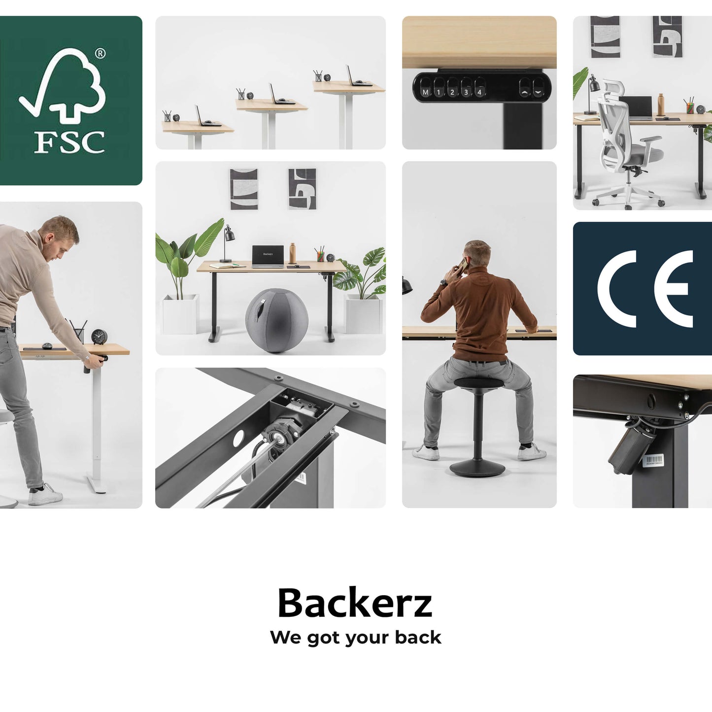 Backerz Sitz Steh Schreibtisch Elektrisch