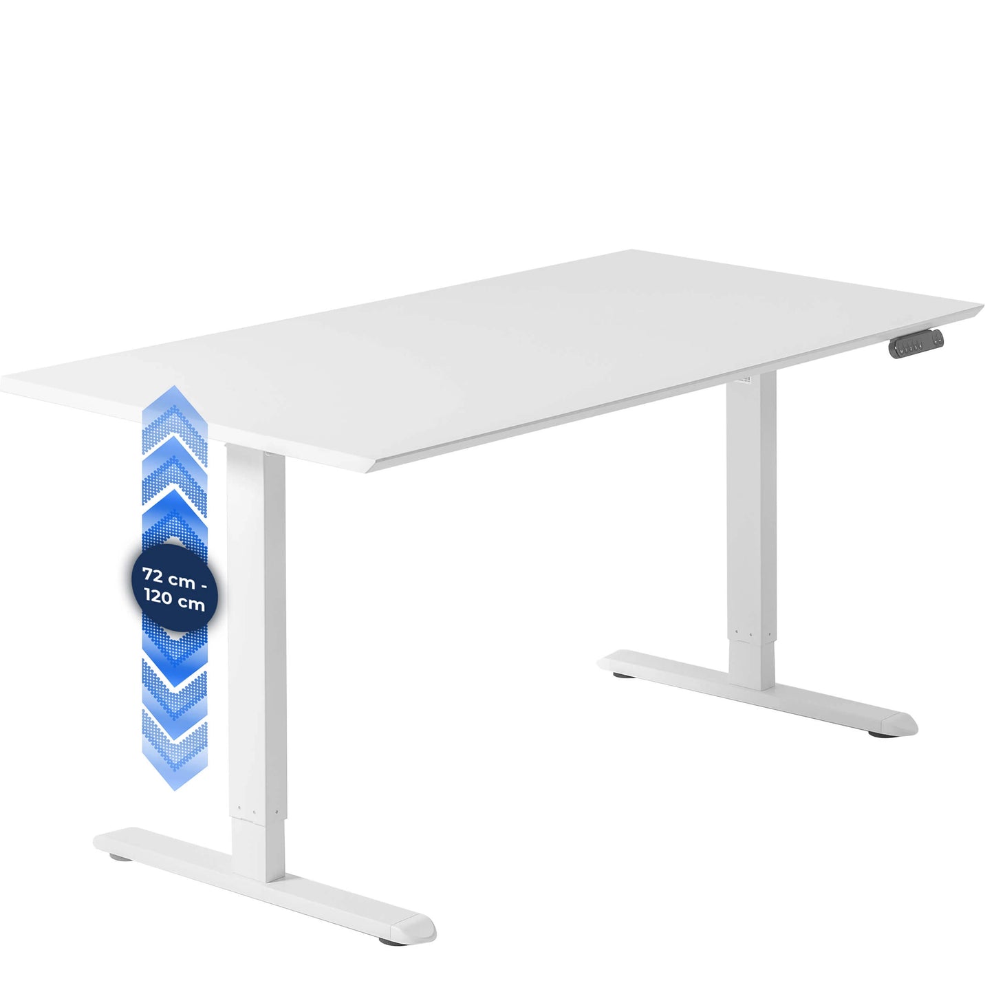 Wit Elektrisch zit-sta bureau perfect voor een dynamische werkplek.