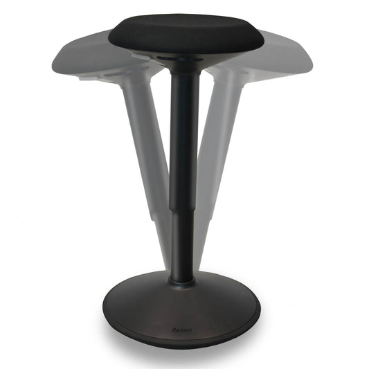 Duurzame zwarte wiebelkruk, perfect voor een ergonomische zithouding en eenvoudig in elkaar te zetten.