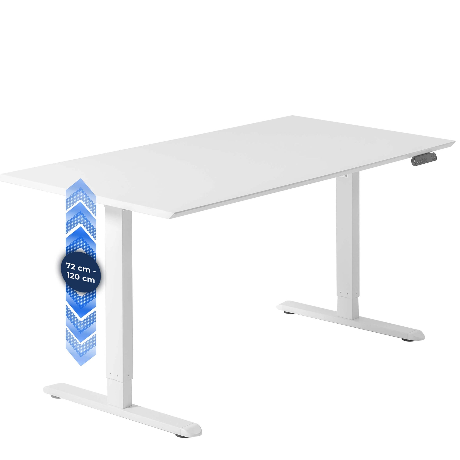 Wit Elektrisch zit-sta bureau perfect voor een dynamische werkplek.