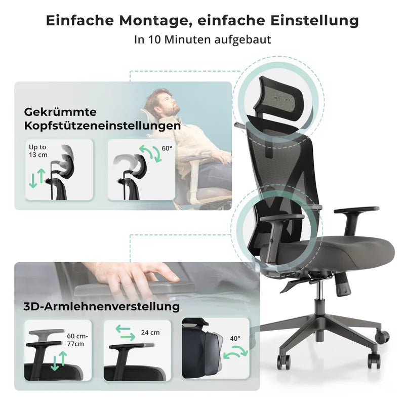 Backerz Ergonomischer Bürostuhl