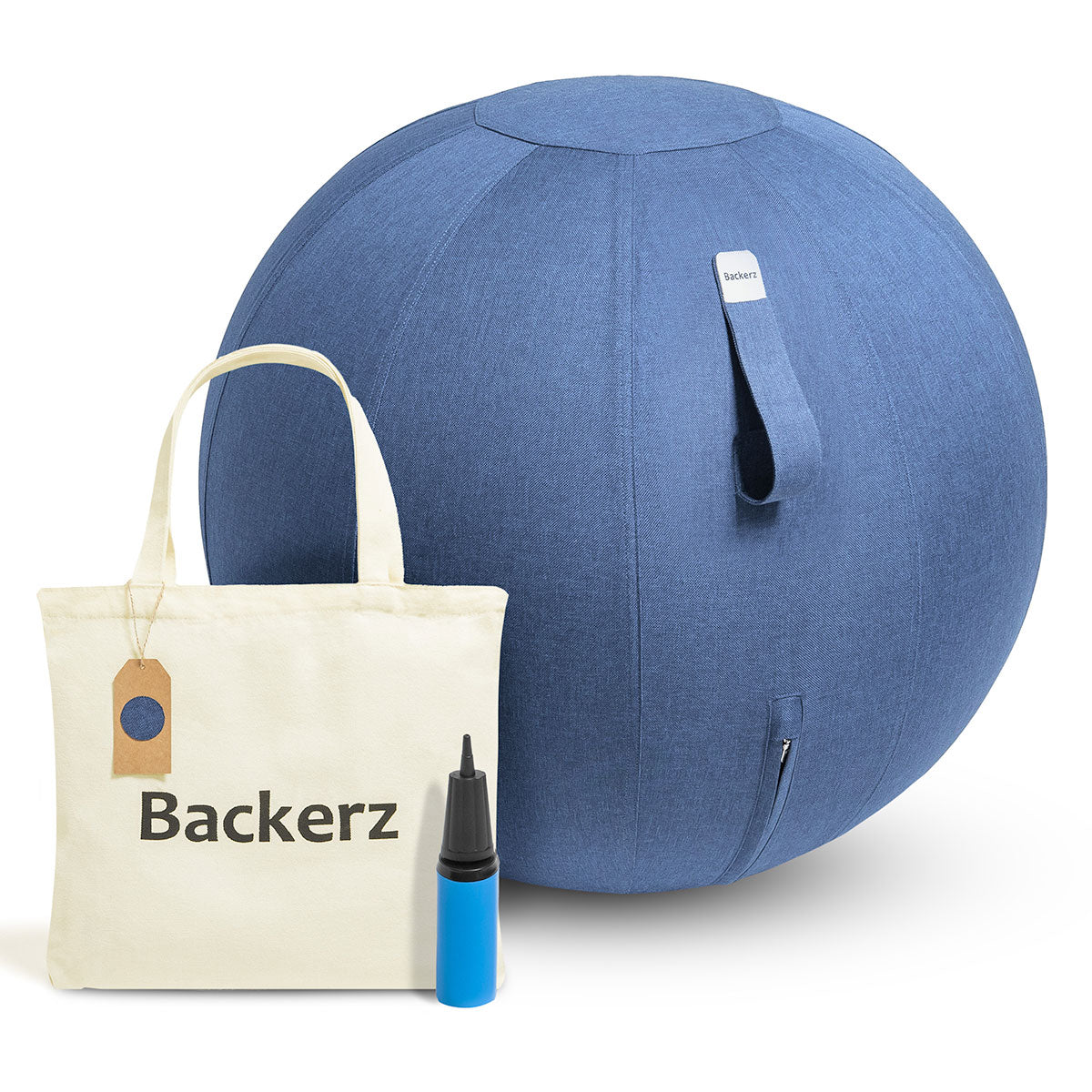 Een comfortabele linnen zitbal met een praktische tote bag, perfect voor een gezellige sfeer in huis of onderweg.