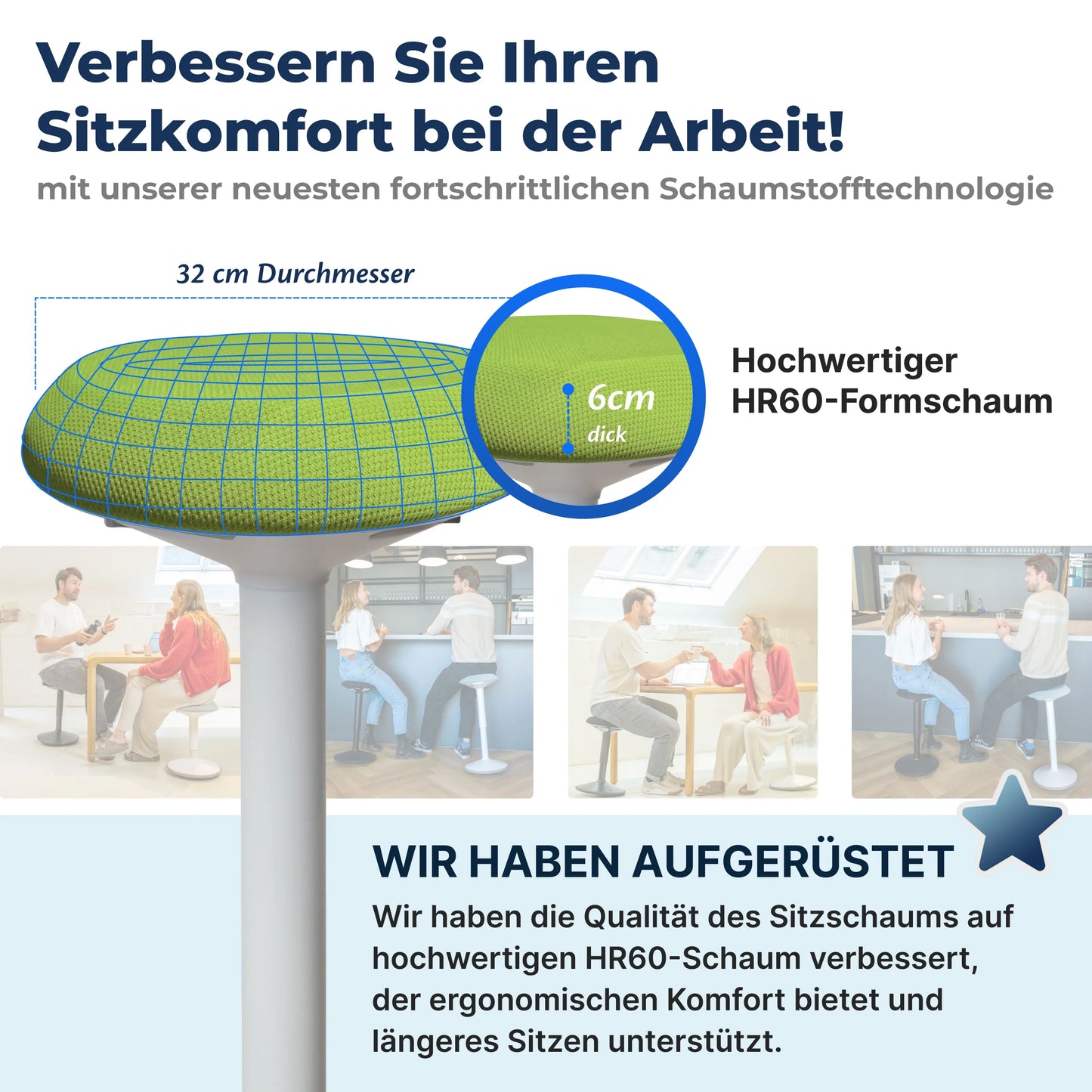 Ergonomischer Wackelhocker Büro