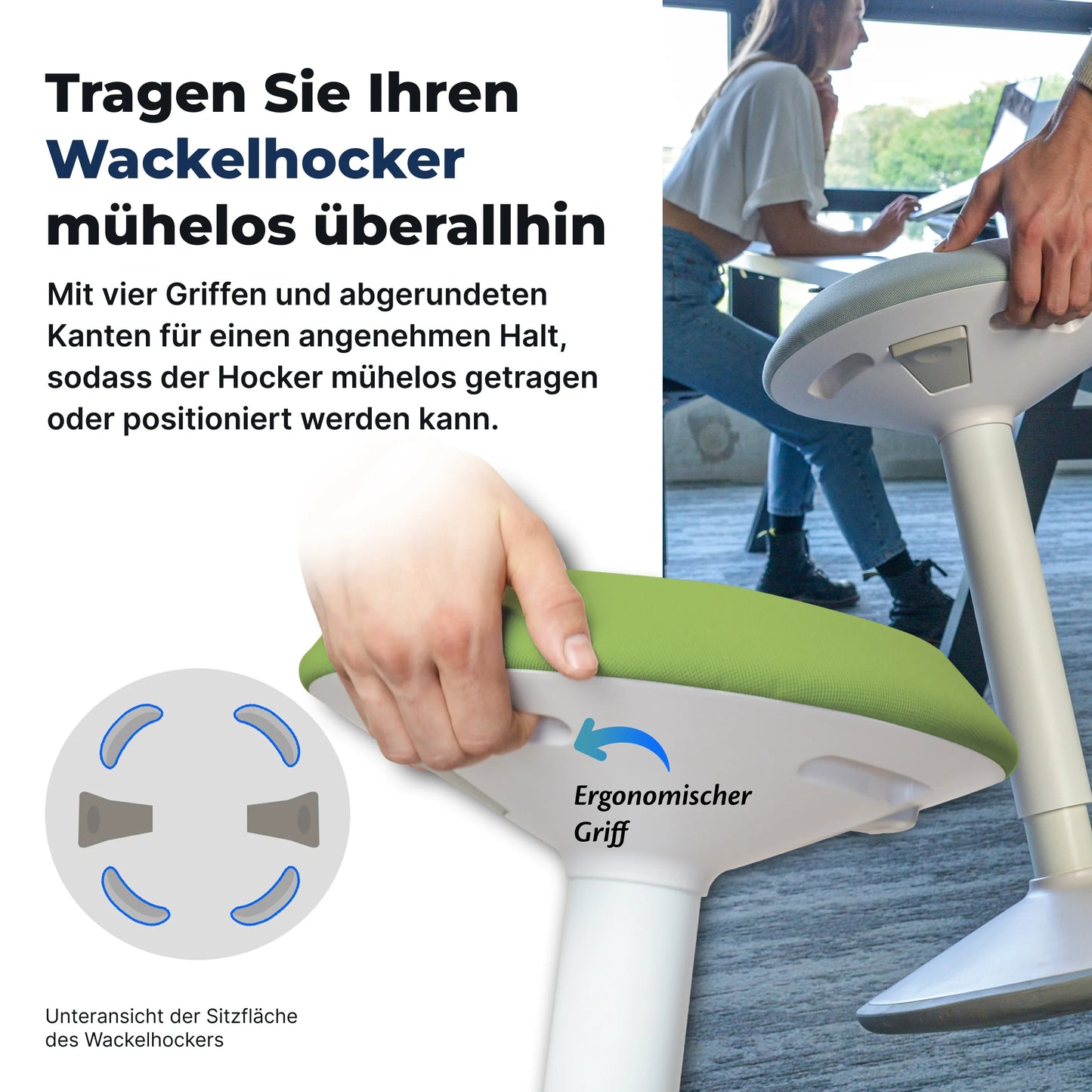 Ergonomischer Wackelhocker Büro
