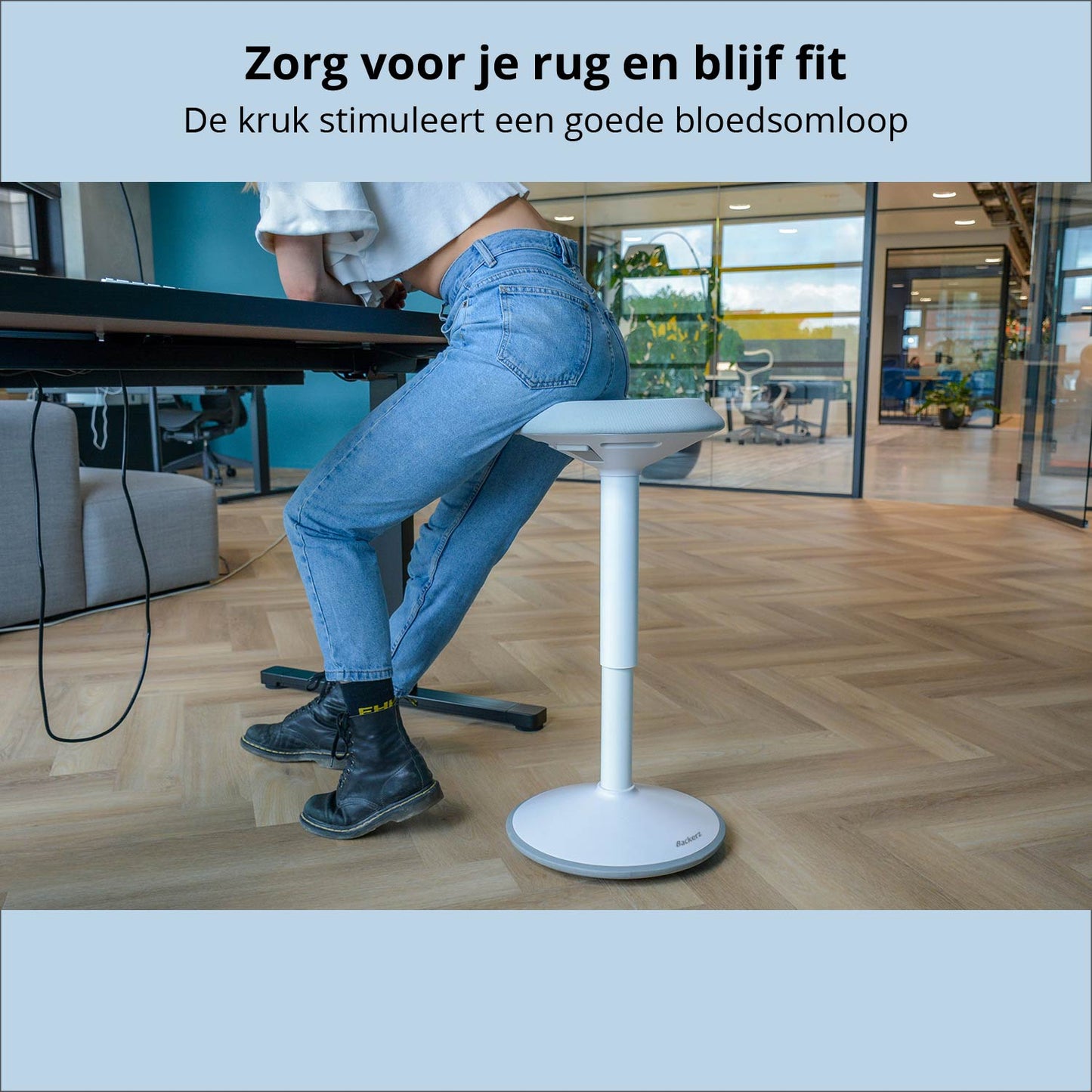 Zorg voor je rug en blijf actief met de wiebelkruk van backerz