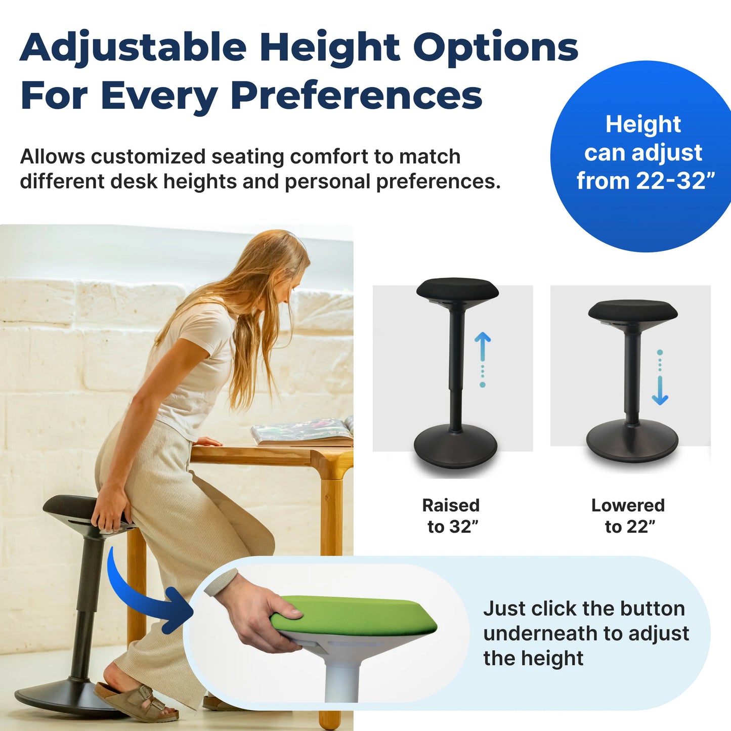 Ergonomischer Wackelhocker Büro