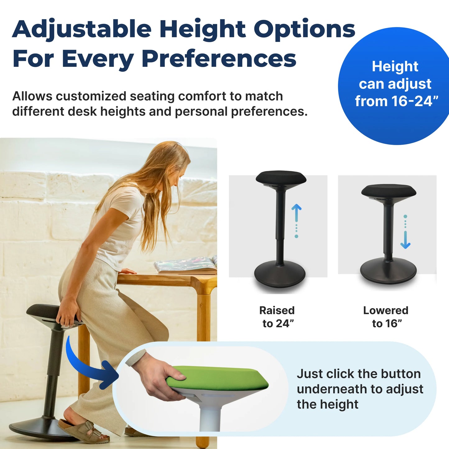 Ergonomischer Wackelhocker Büro