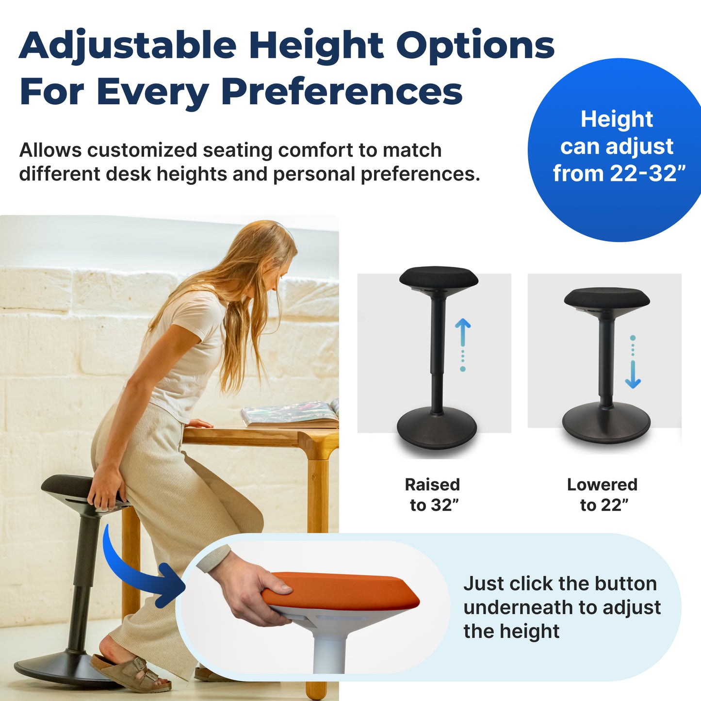 Ergonomischer Wackelhocker Büro