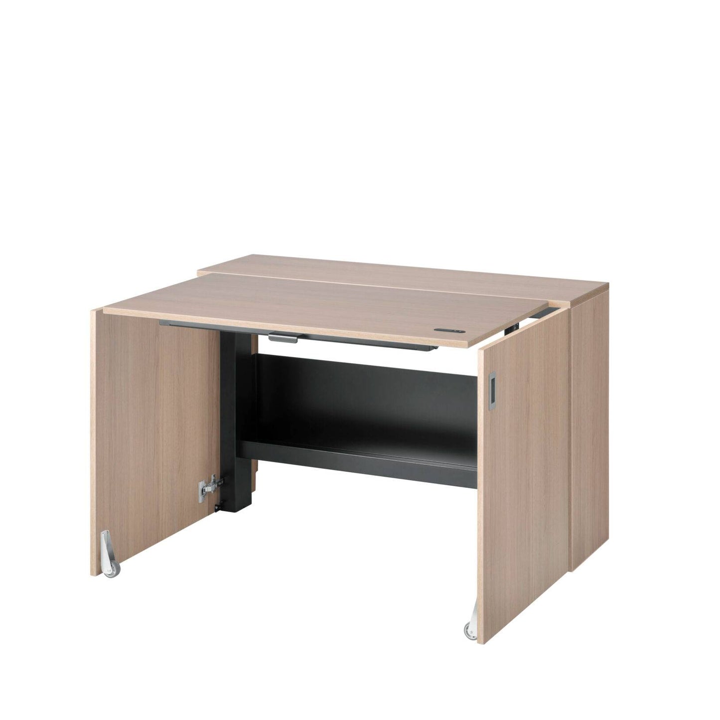 Bureau met boven- en onderplank, ideaal voor een flexibele thuiswerkplek.